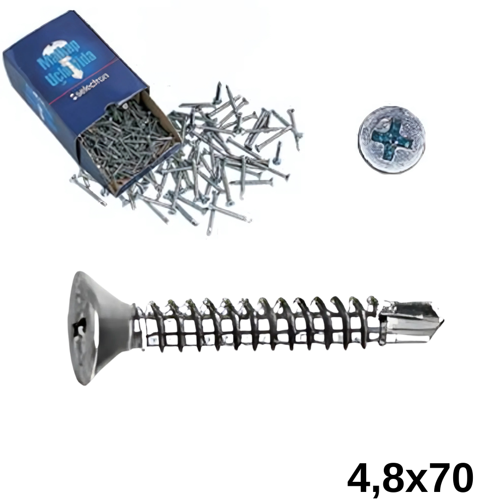 Selectron 4,8X70 Yıldız Havşa Başlı Matkap Uçlu Vida 300 Ad.