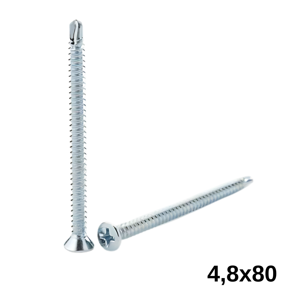 Wax 4,8X80 Yıldız Havşa Başlı Matkap Uçlu Vida