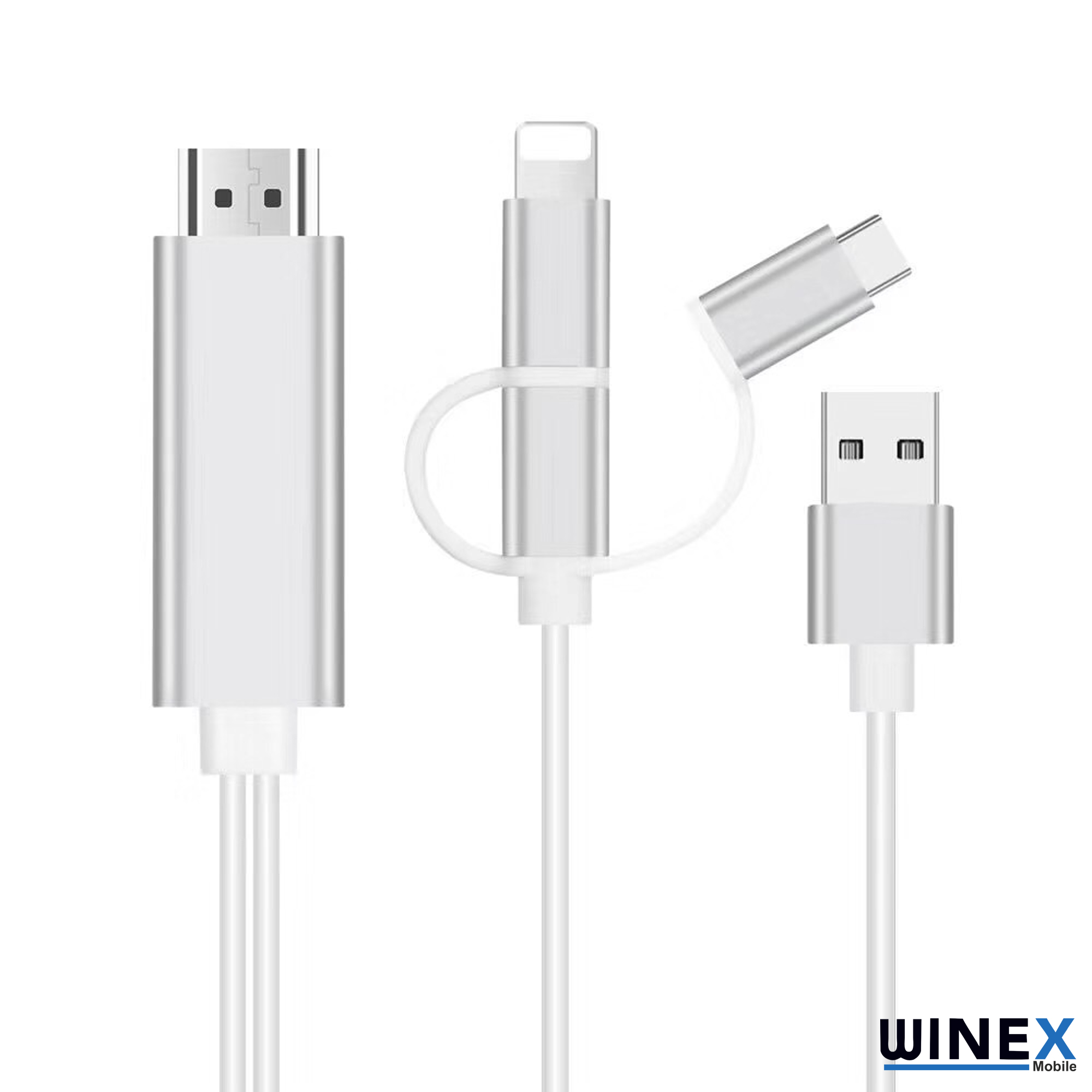 Winex 3in1 Arsky Micro, Type-C, Lightning to 4K Hdmi Hdtv Dönüştürücü A514