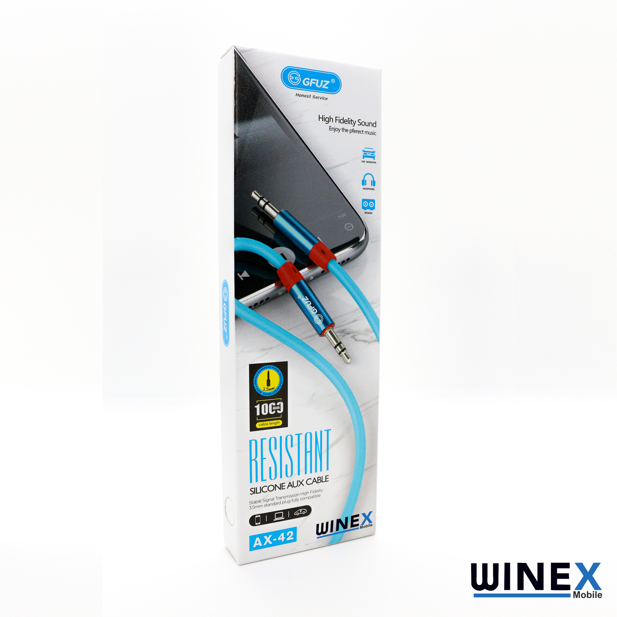 Winex AX42 Gfz 3.5mm Aux to Aux Kablo 1m Mavi
