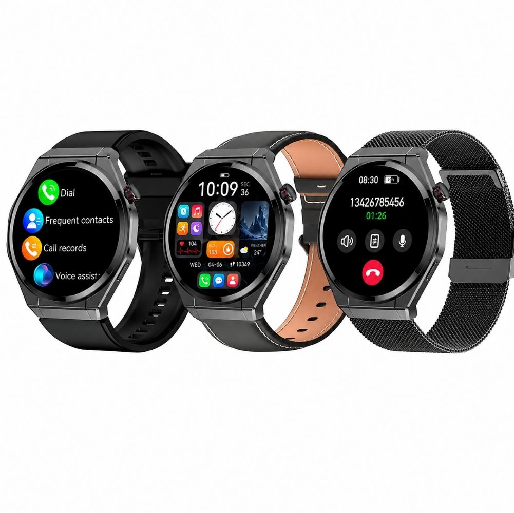 Haino Teko-30 Akıllı Saat Siyah Kasa1 Kasa 3 Değiştirilebilir Kordon  AMOLED Ekran Bluetooth Arama 