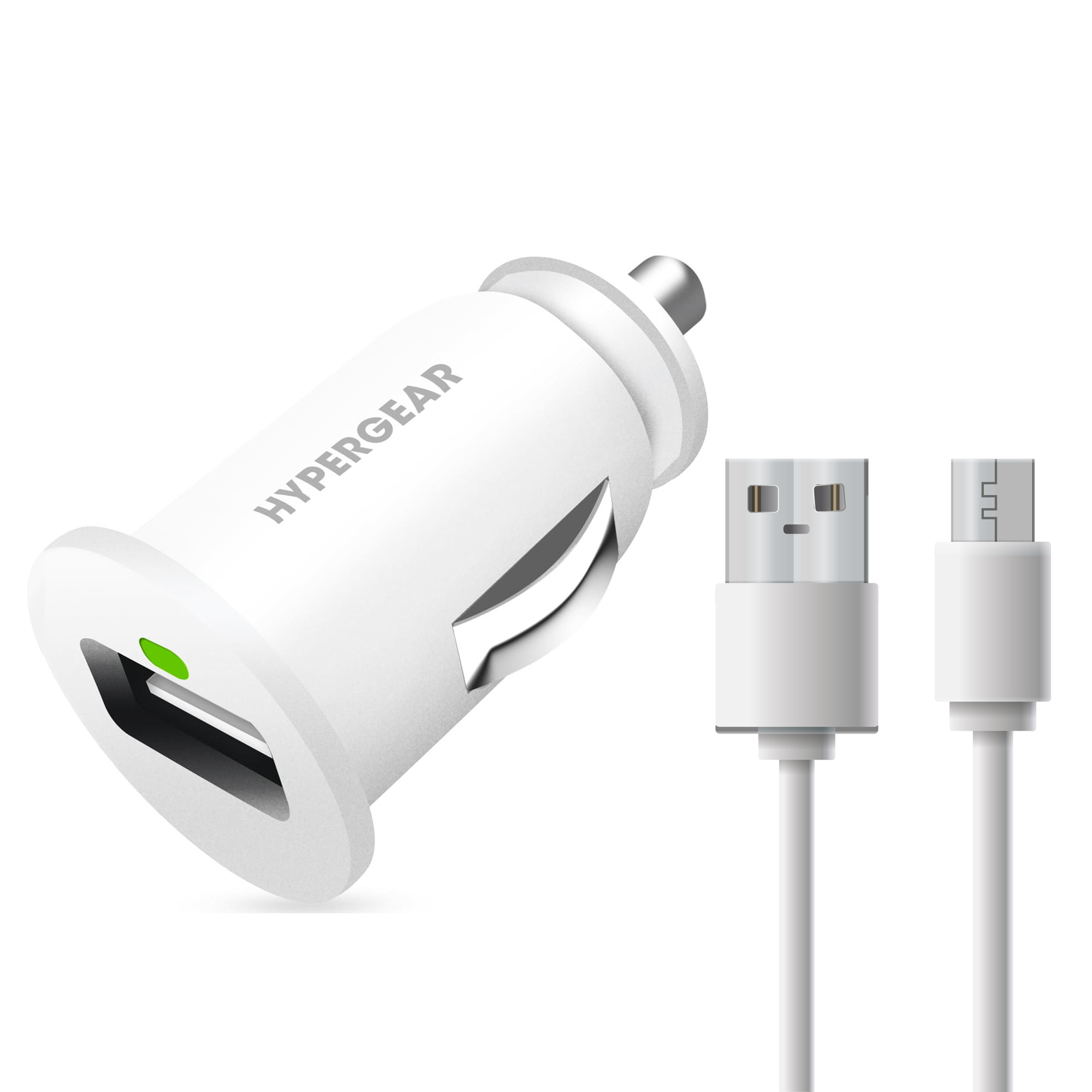 Hypergear 2.1A 2X Hızlı Araç Şarj Aleti Set Micro Kablo Beyaz