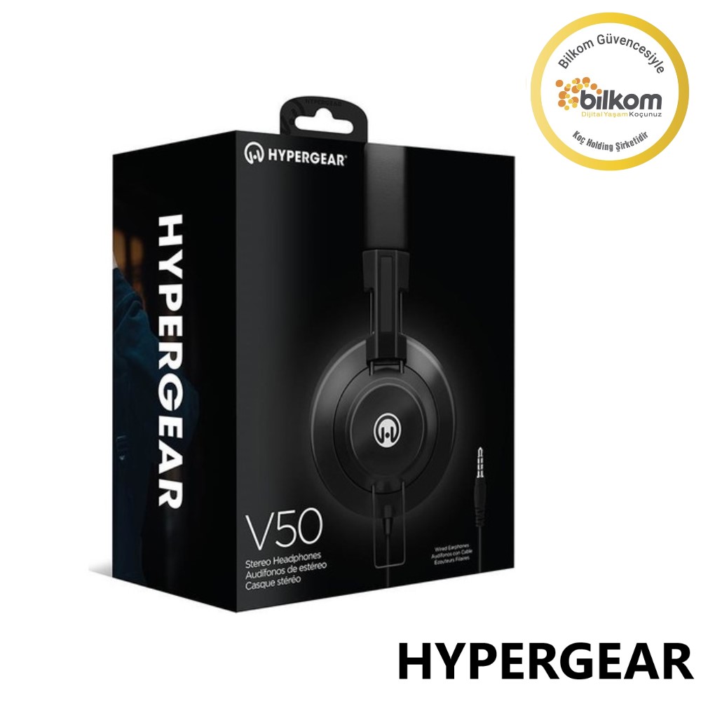 Hypergear V50 3.5mm Jack Girişli Mikrofonlu Kablolu Kulaküstü Kulaklık Siyah