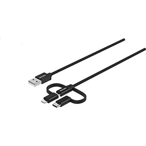 Philips Mfı 3'ü 1 Arada Şarj Kablosu (1.2m Örgü)