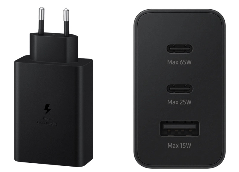 Samsung 3in1 Trio 65W 2xPD+UsbA Ev Tipi Şarj Aleti 3 Çıkışlı EP-T6530NBEGWW Samsung Türkiye Garantili