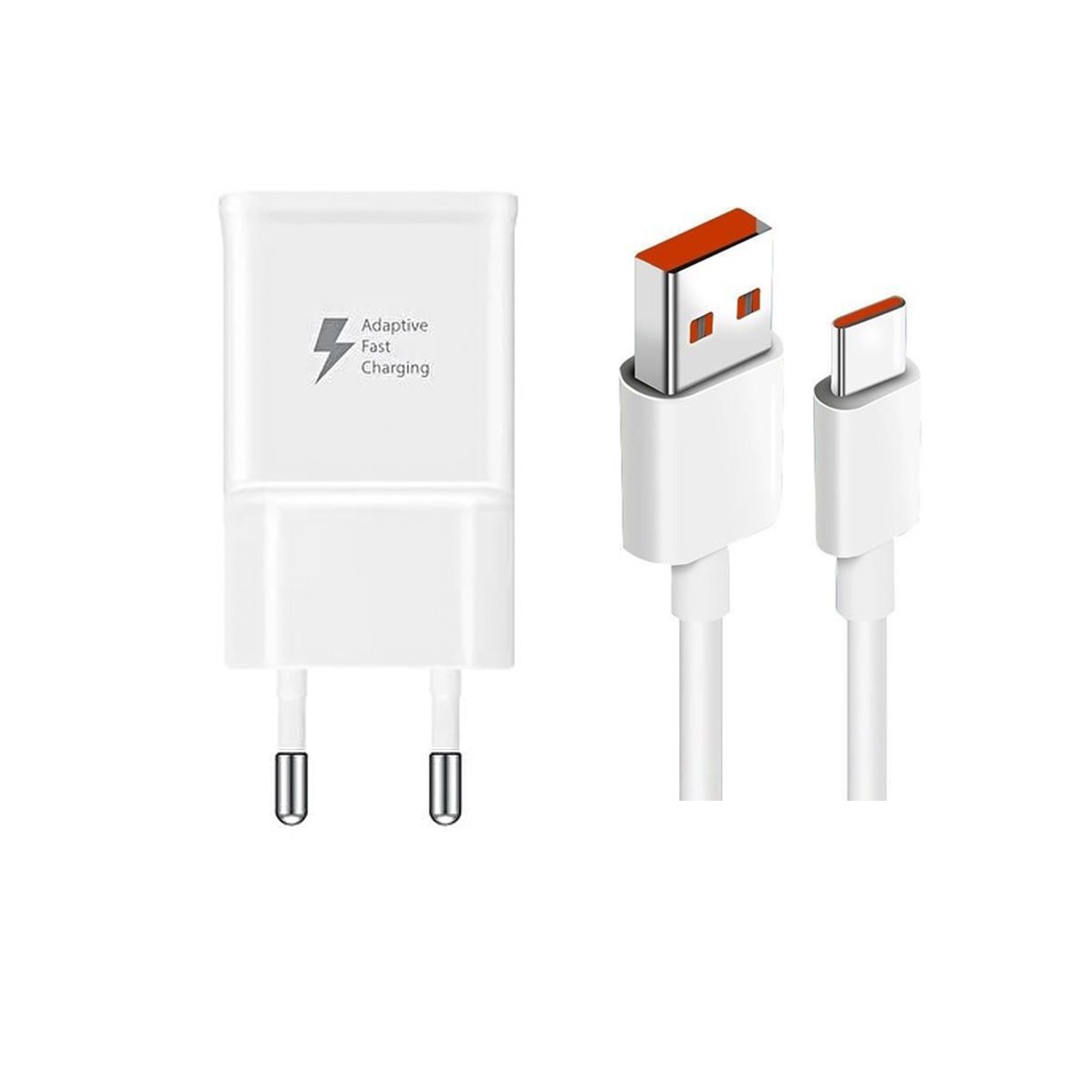 Samsung TA20 Adaptec Fast Charge Hızlı Seyahat Şarj Başlığı Beyaz UsbA to Type-C Kablo Hediyeli (İthalatçı Garantili)