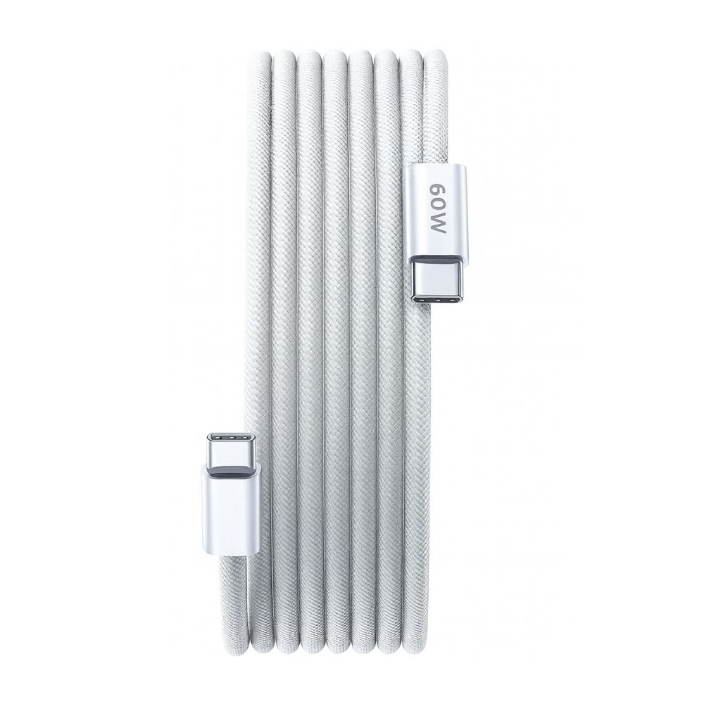 ScHitec 6A 60W Apple İphone 15 ve Üzeri Uyumlu Type-C to Type-C Örgülü Hızlı Data ve Şarj Kablosu Beyaz K291