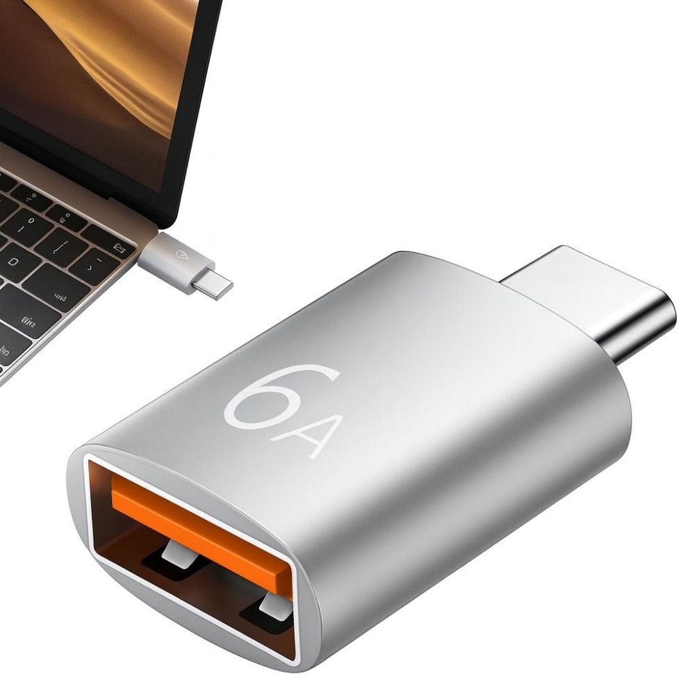 SChitec 6A Type-C to UsbA Dönüştürücü Adaptör Hızlı Şarj ve Veri Aktarım Adaptörü Gümüş J624