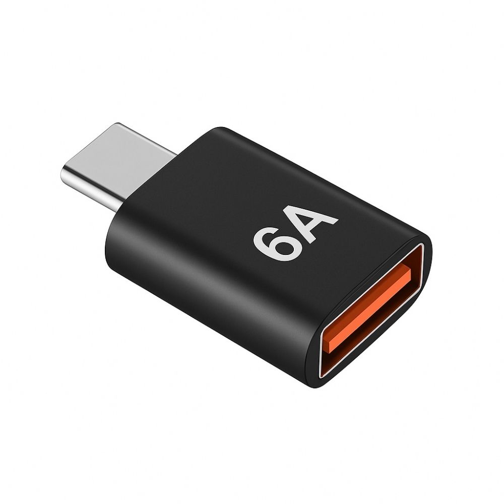 SChitec 6A Type-C to UsbA Dönüştürücü Adaptör Hızlı Şarj ve Veri Aktarım Adaptörü Siyah J624
