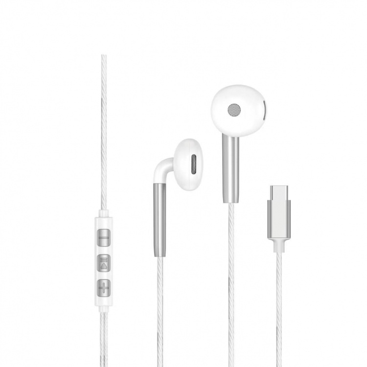 ScHitec E30 High Sound Type-C girişli Kulak İçi Mikrofonlu Kablolu Kulaklık Beyaz