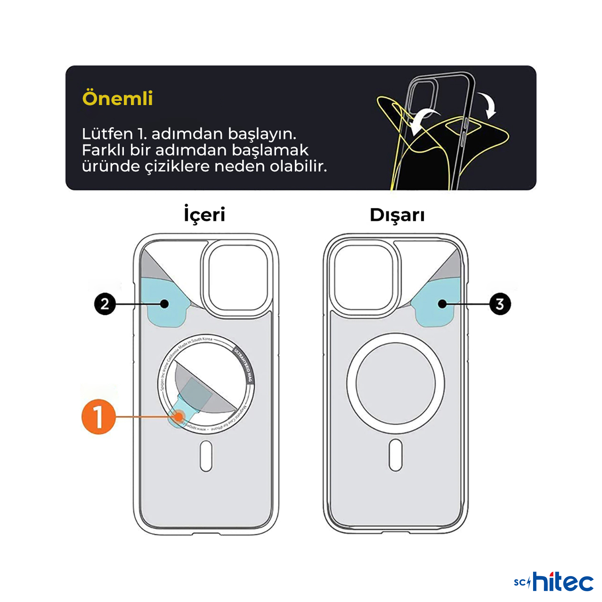 ScHitec İphone 11 Pro Magsafe Özellikli Şeffaf Kılıf