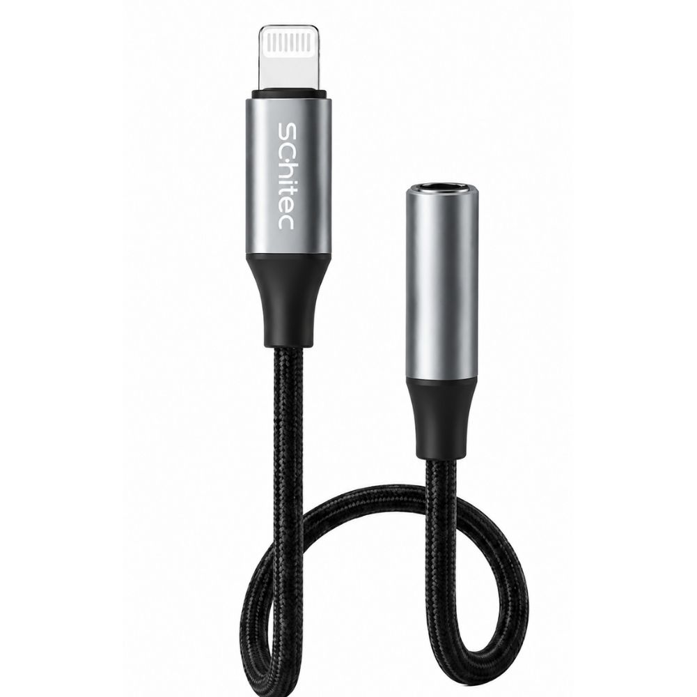 SChitec Lightning to 3.5mm AUX Dönüştürücü 10cm Siyah HG/AXT-01