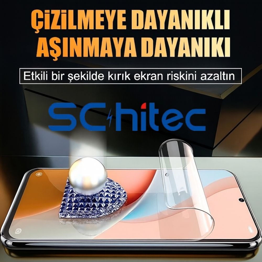 ScHitec Samsung Galaxy S25 Ultra Darbe Emici Ön Şeffaf Nano Ekran Koruyucu Poliüretan Film