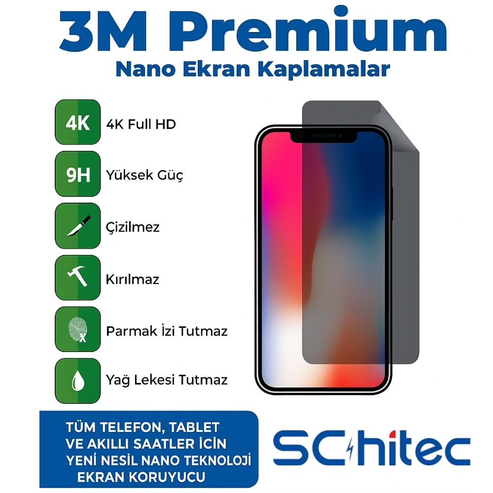 ScHitec Samsung Galaxy S25 Ultra Darbe Emici Ön Şeffaf Nano Ekran Koruyucu Poliüretan Film