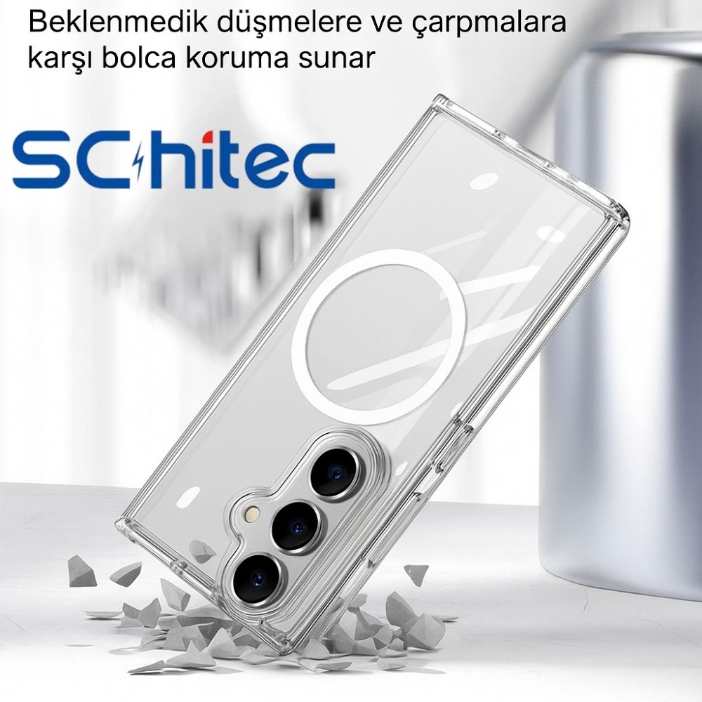 ScHitec Samsung Galaxy Z Fold 6 Magsafe Özellikli Şeffaf Kılıf