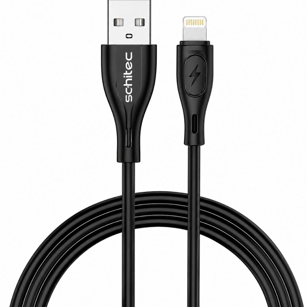 SChitec USB-A to Lightning 30W Hızlı Data ve Şarj Kablosu 1m Siyah HG/C-09AL
