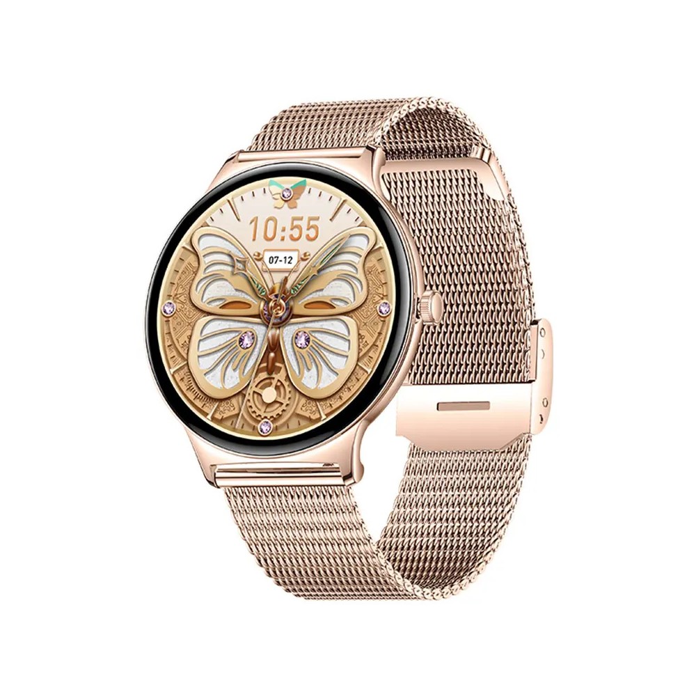 Haino Teko Watch Ultra 5 Amoled Ekran Super Slim Tasarım WaterProof 3 Kordonlu Akıllı Saat Gold Rose Teko5