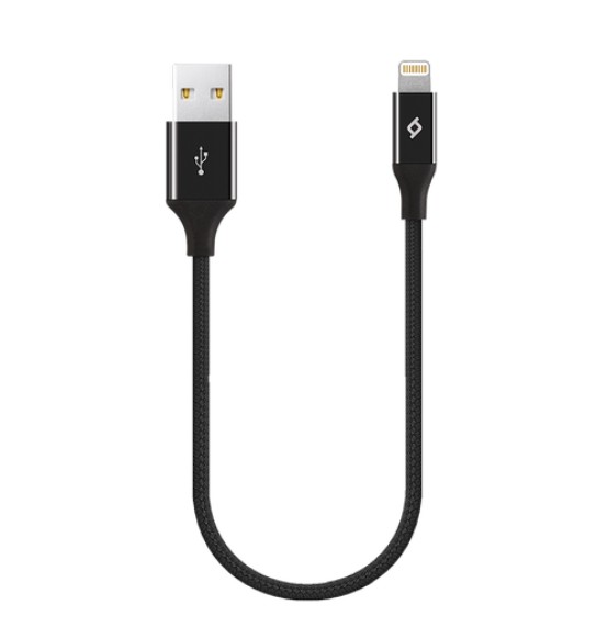 Ttec AlumiCable Extra Strong UsbA to Lightning Hızlı Data ve Fast Şarj Kablosu 30cm Siyah 2DK28S 