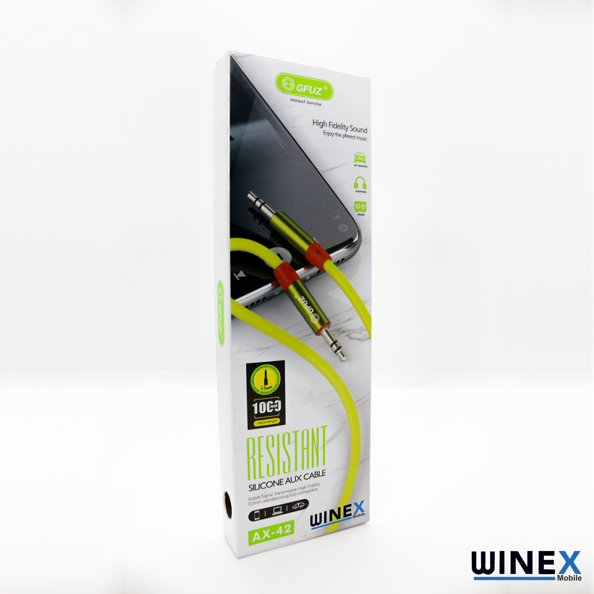 Winex AX42 Gfz 3.5mm Aux to Aux Kablo 1m Yeşil