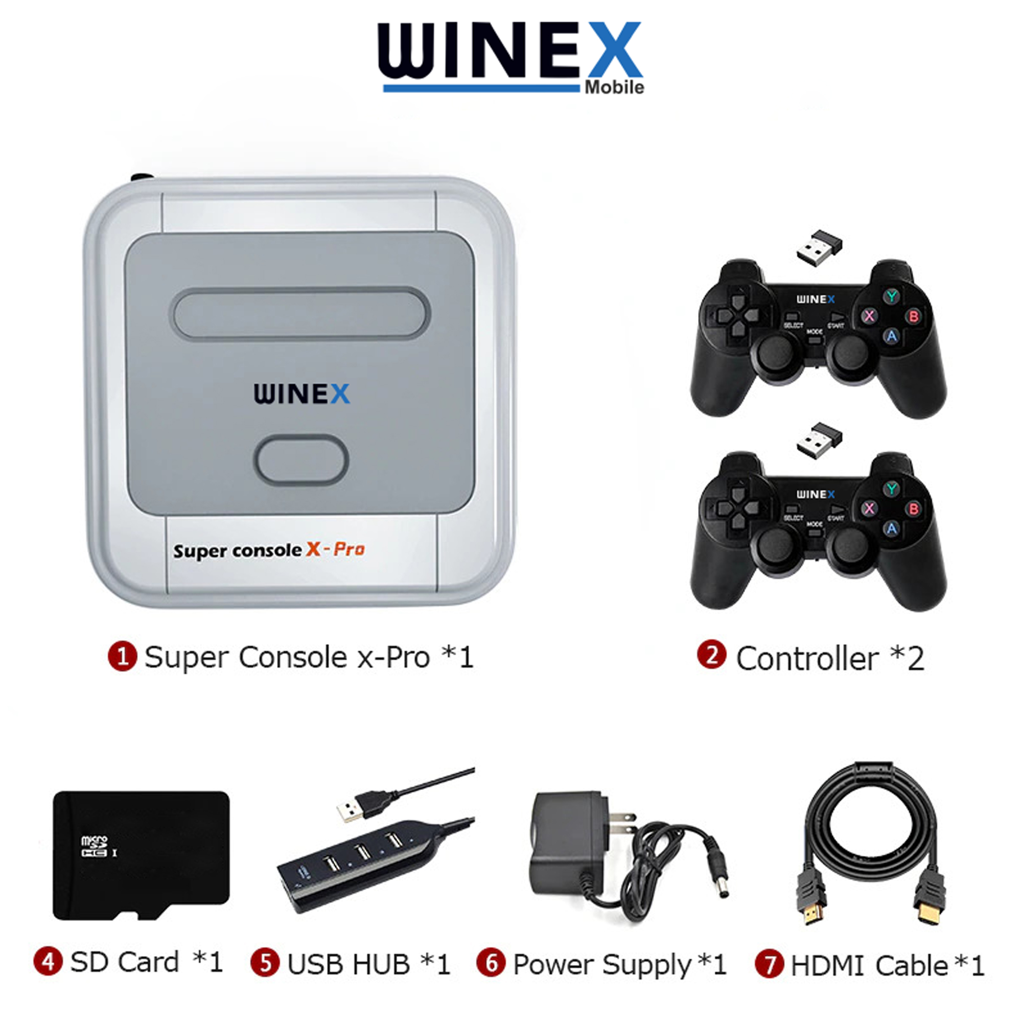 Winex Super X Pro Oyun Konsolu Emülatör 50.000 + Oyun 256GB Hafıza Kartı & HD 4K Android TV Box 