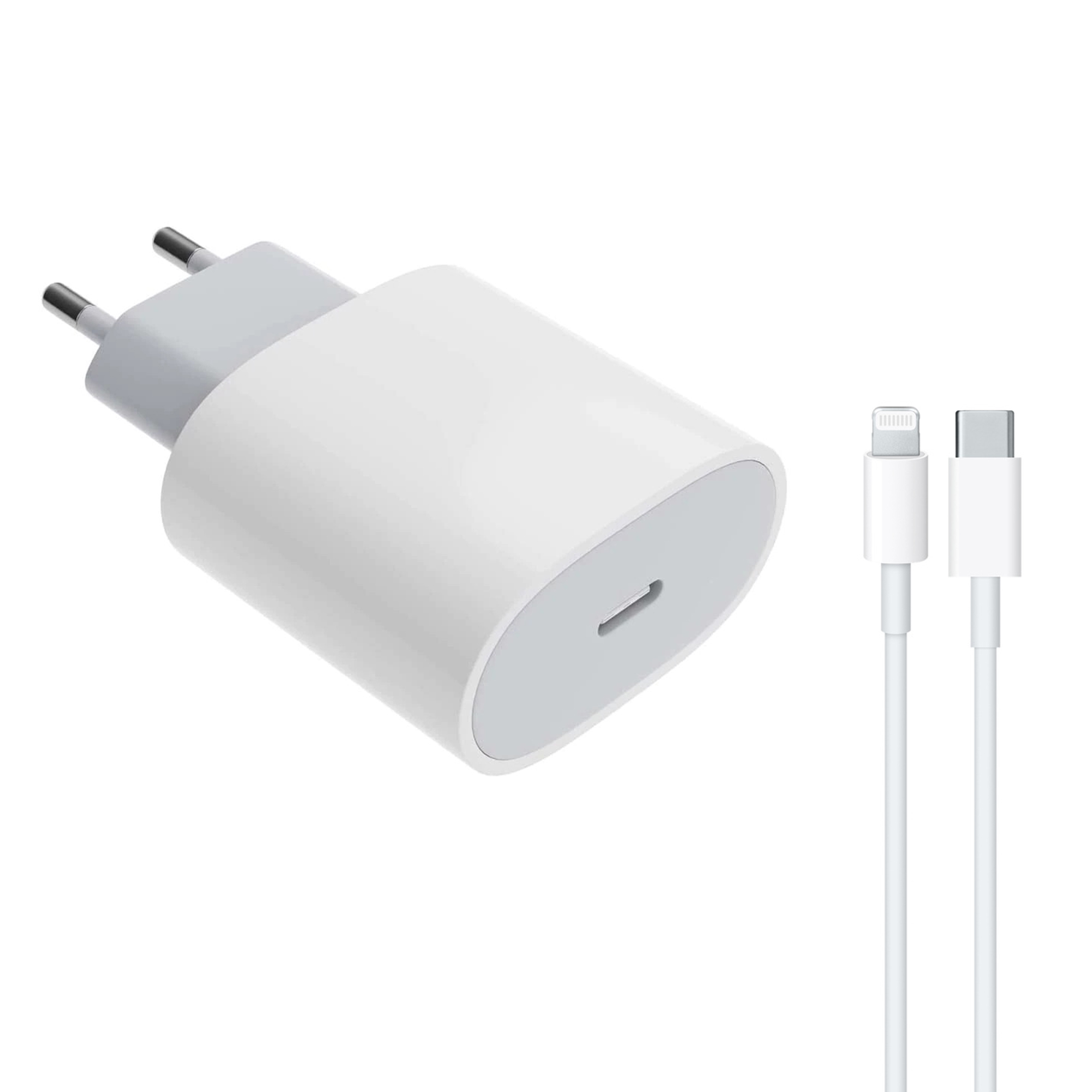 Winex PD20W Quick Charger Type­-C to Lightning Kablolu Şarj Aleti Set Beyaz