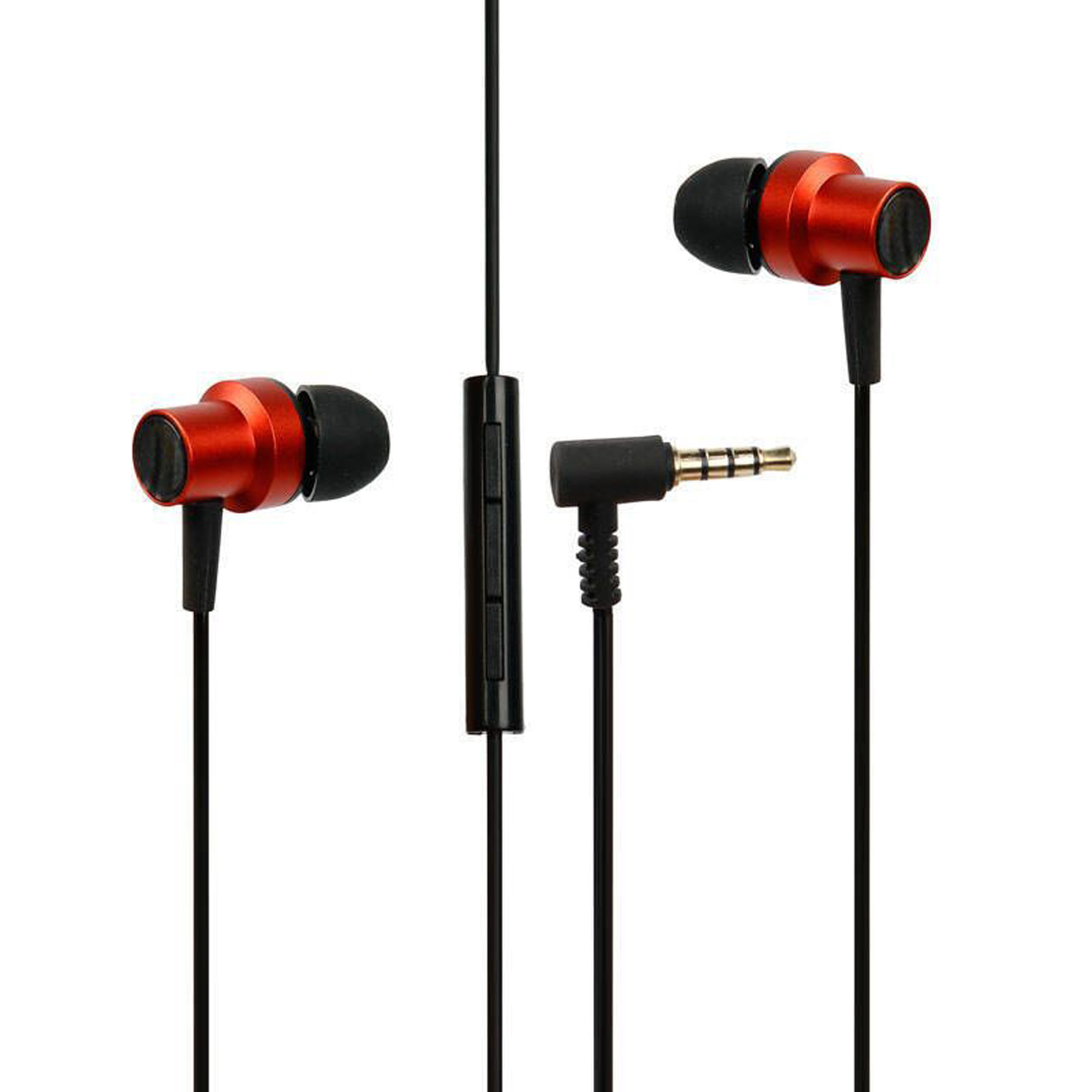 Winex 3.5mm Jack Girişli Mıknatıslı Metal Mikrofonlu Kablolu Kulakiçi Kulaklık Kırmızı