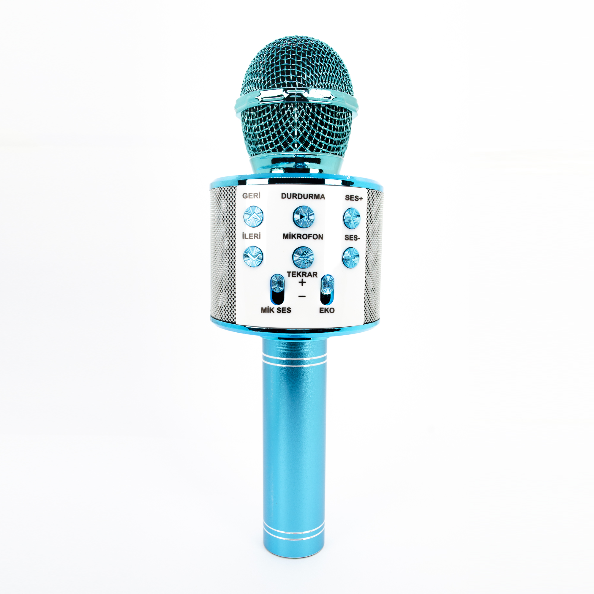 Winex Bluetooth Karaoke Mikrofonu UsbA+TF Sd Kart+3.5mm Aux Girişli Mavi