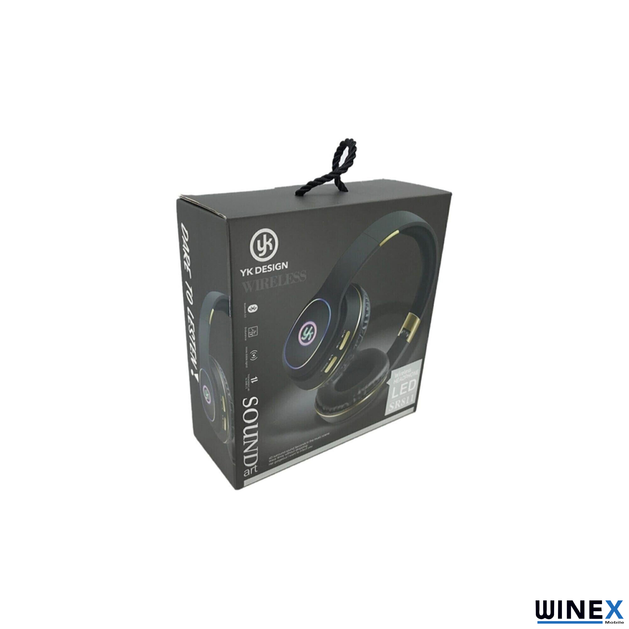 Winex YK Led Kulak Üstü Mikrfonlu Bluetooth 5.0 Kablosuz Kulaklık Siyah